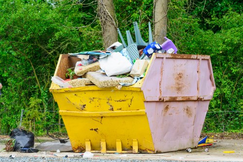 Skip bin placed on a Chigwell street